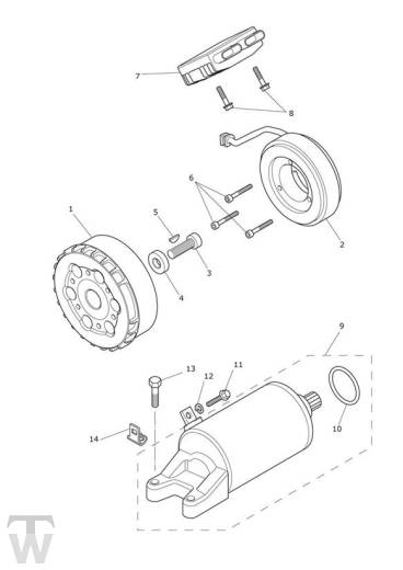 Anlasser Lichtmaschine - Tiger XCA bis FIN 855531