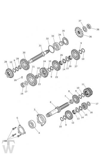 Getriebe - Tiger XCA bis FIN 855531