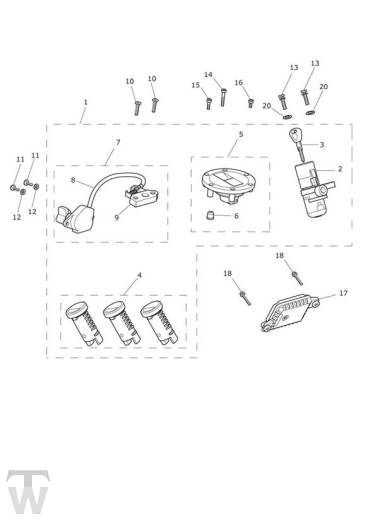 Lock Set - Tiger XCA up to VIN 855531