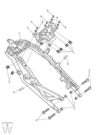Rear Frame Assembly - Speed Triple S from VIN 735438