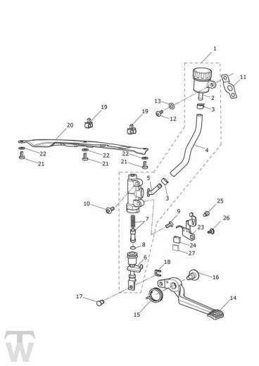 Hauptbremszylinder hinten - Speed Triple R ab FIN 735437