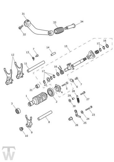 Schaltwelle Schaltwalze - Bonneville T120 ab FIN AC6130