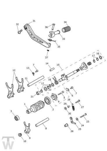 Schaltwalze Schaltwelle - Scrambler 1200 XE ab FIN AC8499