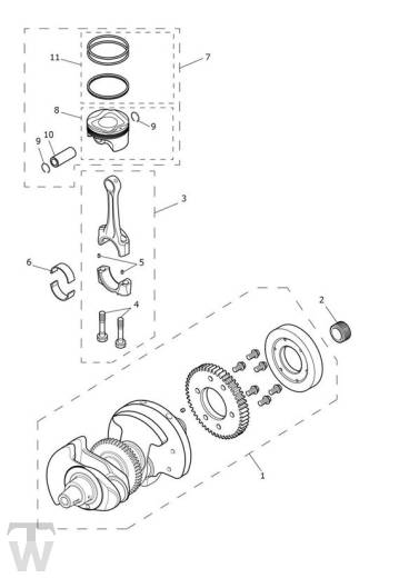 Kurbelwelle ab 914973 - Street Twin bis FIN AB9714