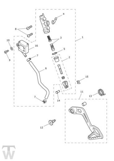 Hauptbremszylinder hinten - Tiger 900 GT Pro