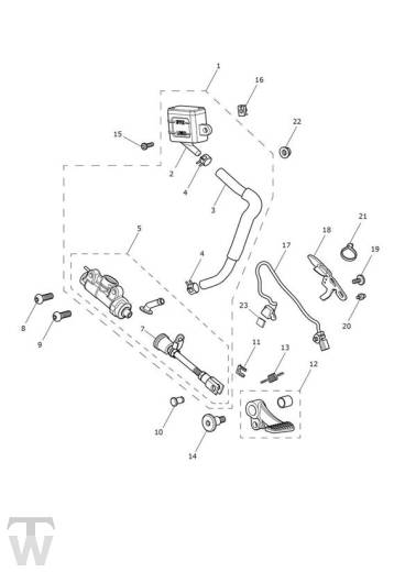 Hauptbremszylinder hinten - Thruxton RS