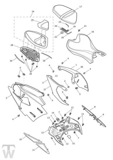 Heckverkleidung Sitz - Street Triple RS ab FIN 966534