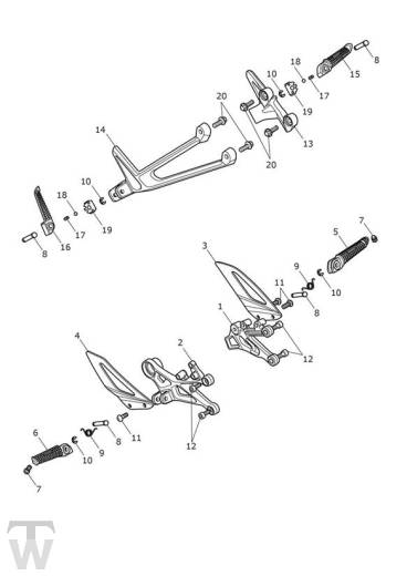 Fussrasten - Street Triple S ab FIN 974463