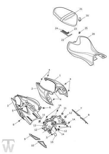 Heckverkleidung Sitz - Street Triple S 660 von FIN 803572-967906