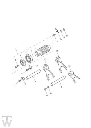 Schaltwalze bis AF9301 - Street Triple S 660 ab FIN 967907