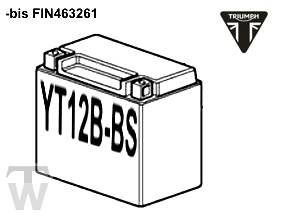 Battery YT12B-BS MF wartungsfrei Bonneville EFI up to VIN 380776
