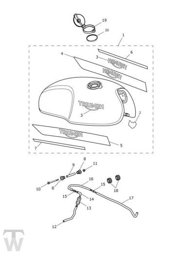 Benzintank - Speed Twin ab FIN AE2311