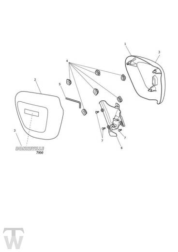 Seitenverkleidung - Bonneville T100 ab FIN AC5927