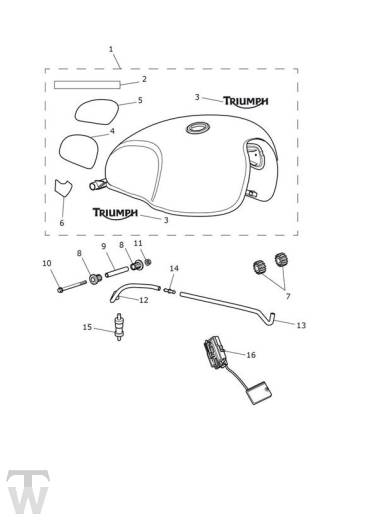 Benzintank Goldline - Street Twin ab FIN AB9715