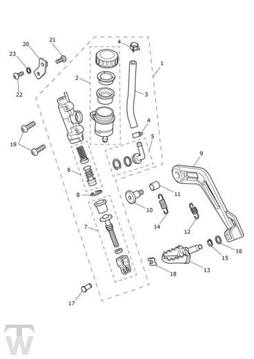 Hauptbremszylinder hinten - Tiger 1200 GT