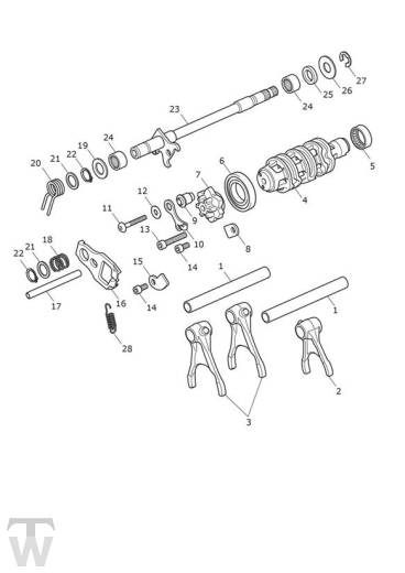 Schaltwalze Schaltwelle - Tiger 1200 GT Pro