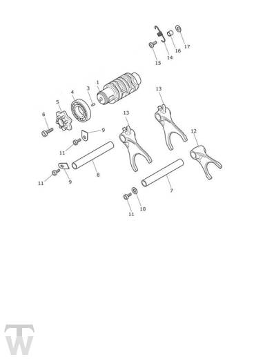 Gear Selector Drum - Street Triple RS from VIN BF1297