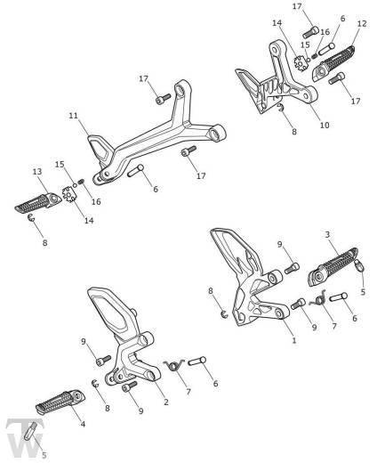 Fussrasten - Trident 660 bis BU6463