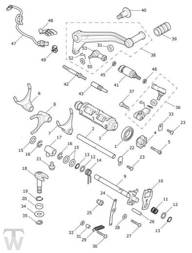 Schaltwelle Schalthebel Schaltgabeln - Rocket 3 TFC