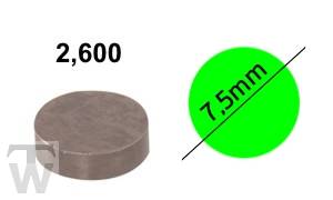 Shim D7.5mm, H2.600mm (nur 2x lagernd)