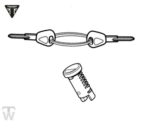 Schliesszylinder & Schlüssel (Single Kit Key)  (nur 1x lagernd dann obs) Bonneville T100 bis FIN AC5926 +BudEkins