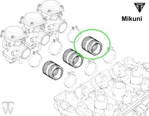 Ansauggummi Mikuni (Vergaser Kopf)  Tiger T400 (Vergaser)