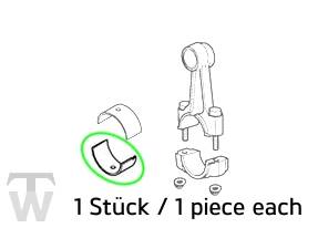 Pleuellager Halbschale, weiß