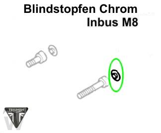 Blindstopfen Chrom  Bonneville T100 EFI & EFI Black