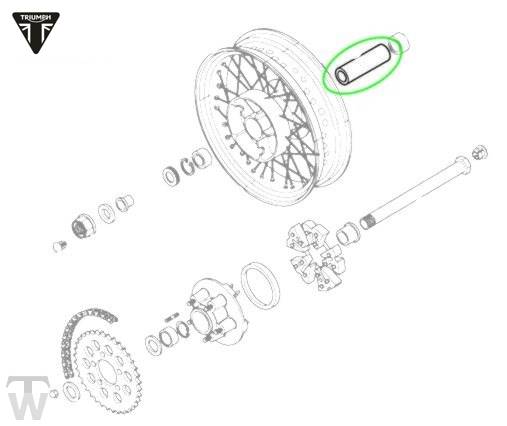 Hinterrad Distanzbuchse Thruxton Vergaser