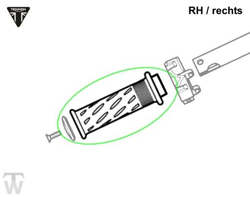 Griff rechts - Gasgriff (nur 2x lagernd) Bonneville T100 bis FIN AC5926 +BudEkins