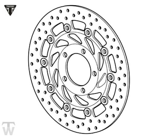 Brake Disc front Left (only 2x available) Bonneville T100 up to VIN AC5926 +BudEkins