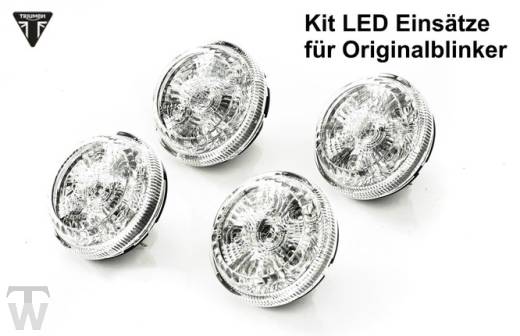 LED Blinker 4x klar für original Blinker Bonneville T120 Black bis FIN AD0138 +AceCafe