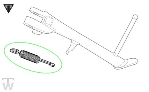 Spring Side Stand (only 1x available) Bonneville T100 up to VIN AC5926 +BudEkins