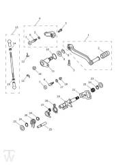 Gear Selection Shaft Pedal Gears - Tiger 1200 XCx