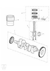 Crank Shaft Connecting Rod Piston - Rocket III Touring