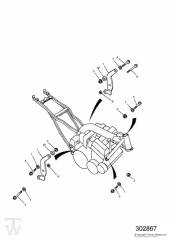 Hauptrahmen Anbauten Motorhalter - Speed Triple Vergaser