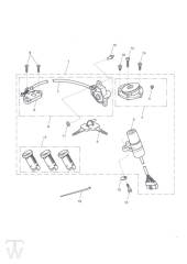 Lockset Ignition NONABS up to VIN468639, ABS up to VIN440482 - Tiger1050 & SE