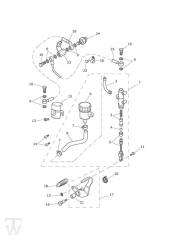 Hauptbremszylinder hinten von FIN532900 bis 611134 - America EFI ab FIN468390