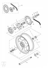 Rear Wheel Double sided Swingarm - Daytona 955i from VIN1332513