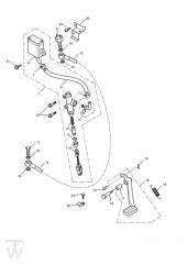 Master Cylinder Assy rear - Bonneville & T100 Carburator