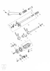 Gear Selection Shaft Gear Selector Drum - Bonneville & T100 Carburator