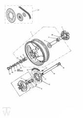 Hinterrad bis FIN009082 - Daytona 900 & 1200