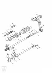 Gear Selection Shaft Gear Selector Drum D600 - Daytona 600 & 650