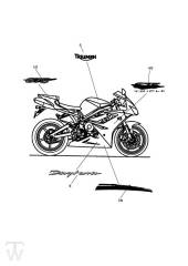 Decal from 404743 for Weiss, from 429247 for Red, from 429653 for Black - Daytona 675 up to VIN564947