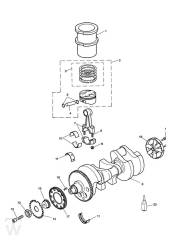 Crank Shaft Connecting Rod Piston - Sprint RS 955 up to VIN 139276