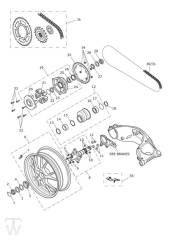 Rear Wheel from VIN 602553 - Speed Triple R up to 735336