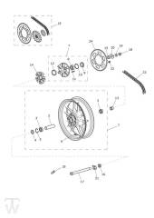 Rear Wheel - Tiger XR up to VIN 855531