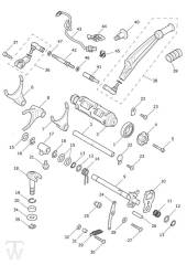 Gear Selection Shaft Gear Selector Drum - Rocket 3GT Black