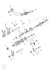 Gear Selector Drum Gear Selection Shaft - Street Scrambler from VIN 914448