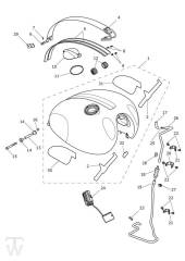 Benzintank Goldline Rot - Scrambler 1200 XC ab FIN AE9098